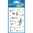 Avery Zweckform® Z-Design 55151, Deko Sticker, Noten, 3 Bogen/75 Sticker