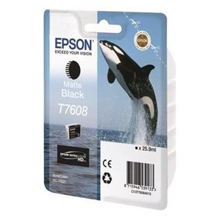 EPSON TINTE FÜR SURECOLOR P600 MATTE BLACK T7608 25,6, Kapazität: 25,9ML