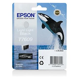 EPSON TINTE FÜR SURECOLOR P600 LIGHT LIGHT BLACK T7609 25,6, Kapazität: 25,9ML