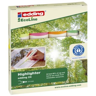 24 Textmarker Highlighter EcoLine - nachfüllbar, sortiert