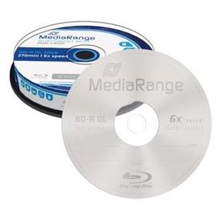 BD-R 50GB 6x(10) MediaRange BluRay Cake, Kapazität: 50GB