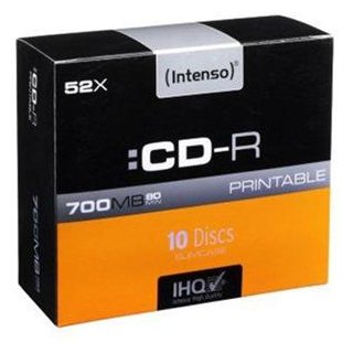 CD-R 80/700 52x SC (10) Print INTENSO 1801622, Kapazität: 700MB