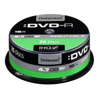 DVD-R 4,7GB 16x SP (25) Print INTENSO 4801154, Kapazität: 4,7GB