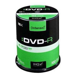 DVD-R 4,7GB 16x SP (100) INTENSO 4101156, Kapazität: 4,7GB