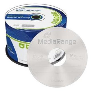 DVD-R 4,7GB 16x(50) MediaRange DVD-R Cake, Kapazität: 4,7GB