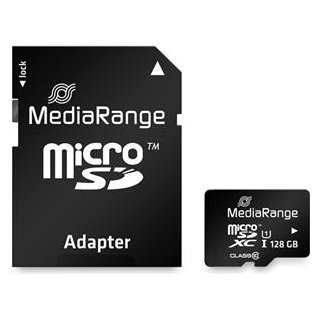 mSDXC 128GB Class10 + Adapter MediaRange Speicherkarte, Kapazität: 128GB