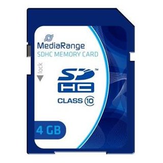 SDHC 4GB Class10 MediaRange Speicherkarte, Kapazität: 4GB
