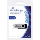 Flash Drive 4GB MediaRange USB2.0 Stick, Kapazit&auml;t: 4GB