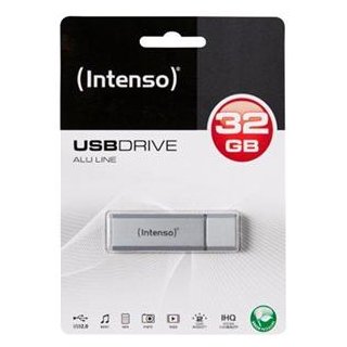 USB Drive 2.0 Alu 32GB silber INTENSO USB STICK 3521482, Kapazität: 32GB