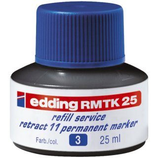 Edding RMTK 25-001 Nachfülltinte für Permanentmarker, 25 ml, blau