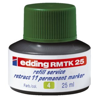 Edding RMTK 25-004, Nachfülltinte für Permanentmarker, 25 ml, grün