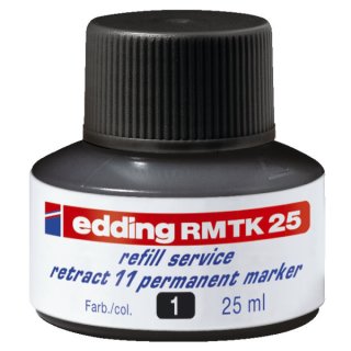 Edding RMTK 25-001 Nachfülltinte für Permanentmarker, 25 ml, schwarz