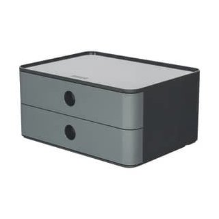 SMART-BOX ALLISON Schubladenbox - stapelbar, 2 Laden, granit grau