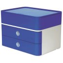 SMART-BOX PLUS ALLISON Schubladen/-Utensilienbox- stapelbar, 2 Laden, weiß/blau