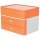 Schubladen/-Utensilienbox,stapelbar, 2 Laden, wei&szlig;/apricot orange