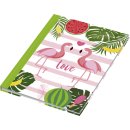 Notizbuch Flamingo gr&uuml;n - A5,...