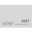 Wandkalender 2027, A4 quer, 1M/2S, grau
