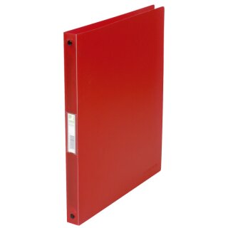 Ringbuch transparent - A4, 4-Ring, Ring-Ø 16 mm, rot transparent