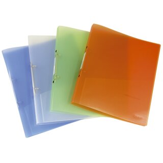 Ringbuch A4, 2-Ring, 25mm, transparent, sortiert  mit Einstecktasche