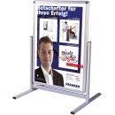 Kundenstopper Outdoor - A1, silber UV-Filter