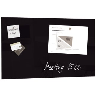 Glas-Magnetboard artverum®, schwarz, 78 x 48 cm