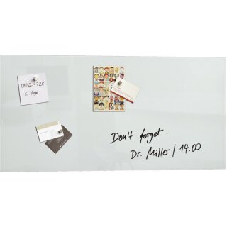 Glas-Magnetboard artverum®, weiß, 91 x 46 cm