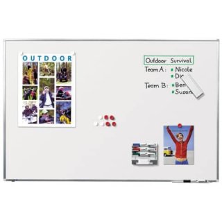 Whiteboardtafel Premium Plus - 120 x 90 cm, weiß, magnethaftend, Wandmontage