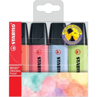 Textmarker BOSS® ORIGINAL - pastell 4 Farben sortiert