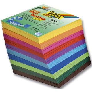 Faltblätter "Mini" 5x5cm - 10 Farben sortiert, 500 Blatt, 70g/qm
