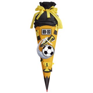 Schultüte Bastelset Soccer - sechseckig, gelb, 68 cm
