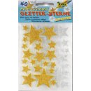 Moosgummi Glitter Sticker - 40 Sterne sortiert, selbstklebend
