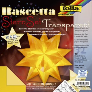 Bascetta Stern - gelb, transparent, Ø 30 cm