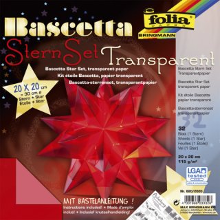 Bascetta Stern - rot, transparent, Ø 30 cm