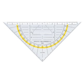 Geometriedreieck® mit Griff, Plexiglas®, 160 mm, glasklar