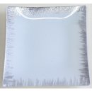Glasteller - 15 x 15 cm, wei&szlig;-silber, eckig