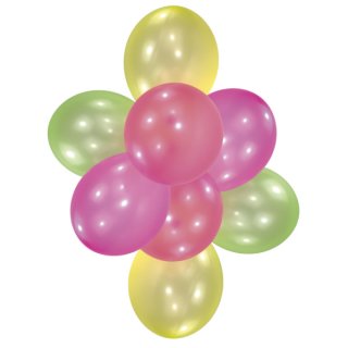 Luftballon Neon - 10 Stück, sortiert