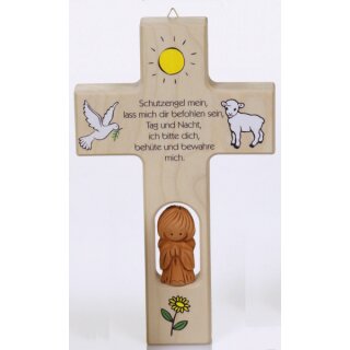 Kinderkreuz  "Schutzeingel mein…" - Holz, 20 cm