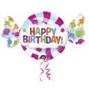 Folienballon Bonbon Happy Birthday - 101 x 60 cm