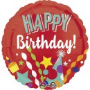 Folienballon Happy Birthday - Ø 43 cm
