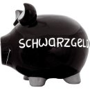 Spardose Schwein "Schwarzgeld" - Keramik, groß