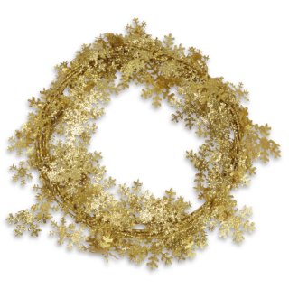 Girlande Schneeflocken - 2,7 m, Glitter, gold