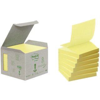 Recycling Z-Notes - 76 x 76 mm, pastellgelb