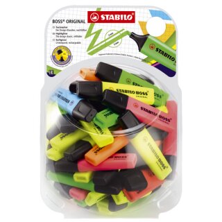 Stabilo® Textmarker BOSS® ORIGINAL - Bonbonglas mit 60 Stück