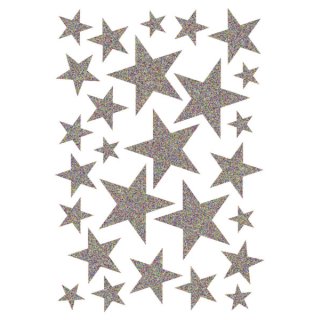 15128 Sticker MAGIC Sterne - silber, glittery