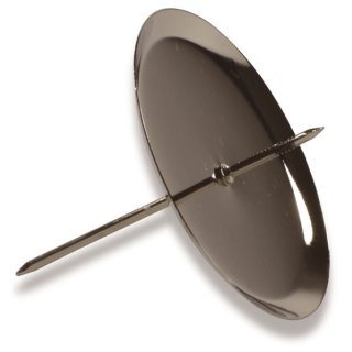 Adventskerzenhalter - 6 cm Schale mit Dorn, 4 Stück, silber