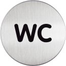 PICTO &quot;WC&quot;, 83 mm Durchmesser, metallic silber