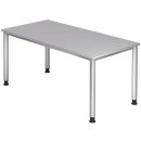 Schreibtisch 4-Fuß-Gestell rund-160x68-76x80 cm, höhenverst. gr/Silber, Montage