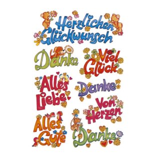 3813 Sticker DECOR Glückwünsche, beglimmert
