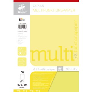 Multifunktionspapier 7X PLUS - A4, 80 g/qm, gelb, 50 Blatt