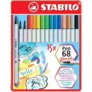 Faserschreiber 15ST Pen 68 Brush sort. STABILO 568/15-32...